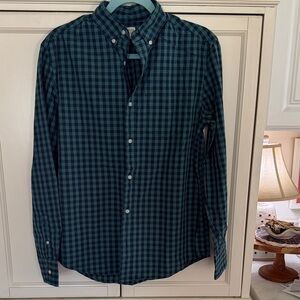 Crewcuts Teal and Navy Plaid Button Down Shirt